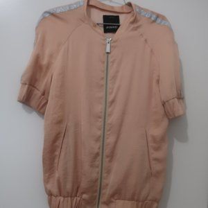 Pinko Peach Satin Bomber Jacket